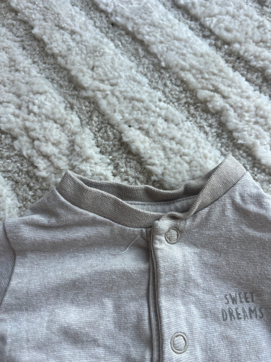 Pyjama sans pieds beige chiné « sweet dreams » - prématuré (44cm)