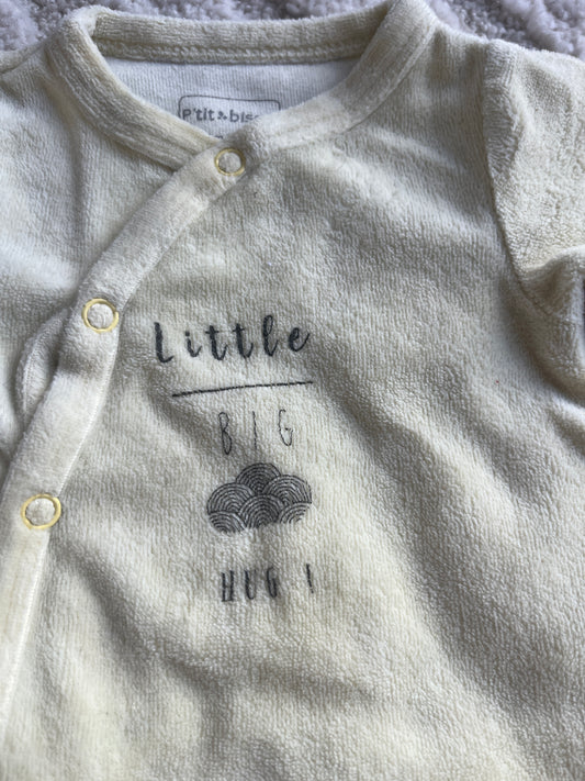 Pyjama velours jaune « Little big hug » P’tit Bisou - prématuré (46cm)