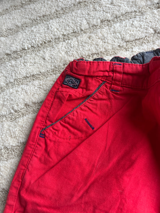 Bermuda rouge corail avec ourlets - 14 ans