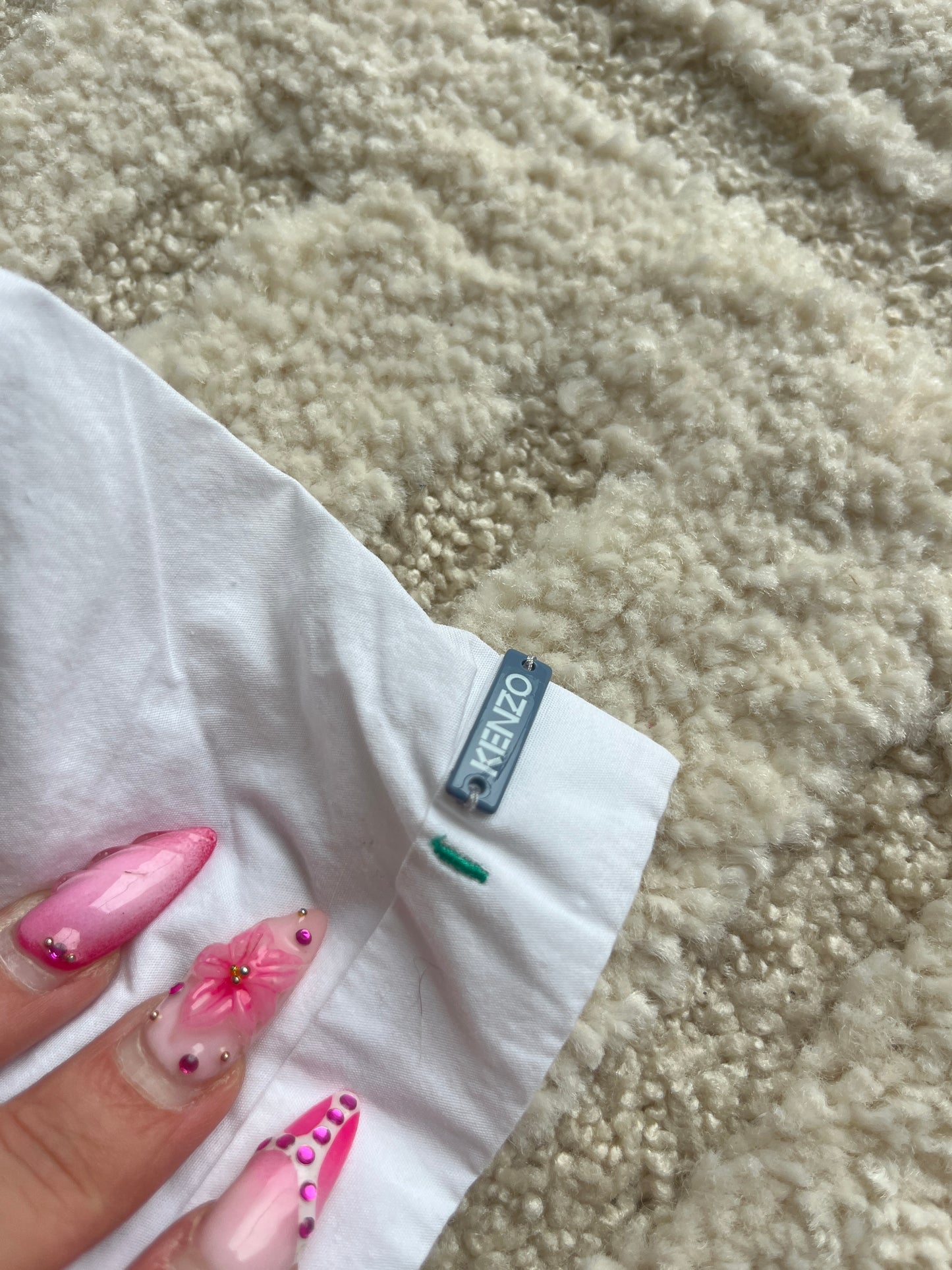 Chemise à manches courtes blanche et dessin port Kenzo Kids - 12 mois