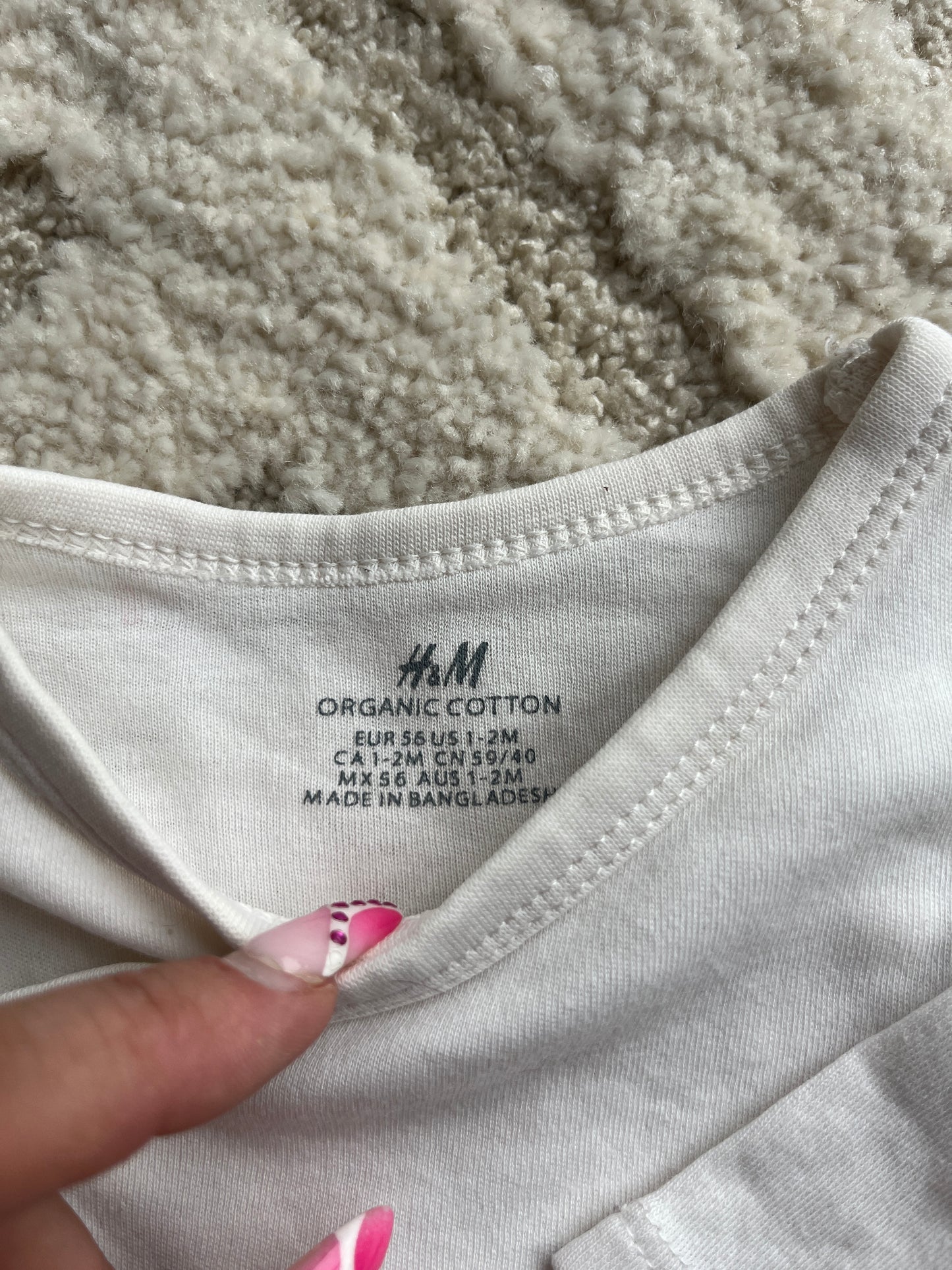 Body à manches longues en jersey crème asymétrique H&M - 1 mois