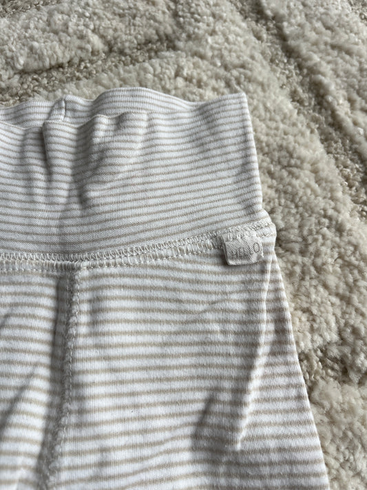 Legging en jersey rayé blanc et beige avec pied H&M - 1 mois