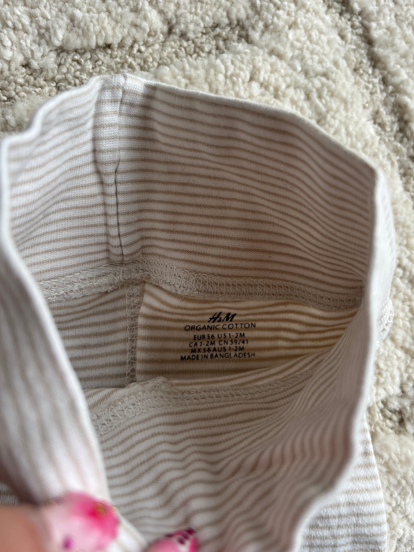 Legging en jersey rayé blanc et beige avec pied H&M - 1 mois