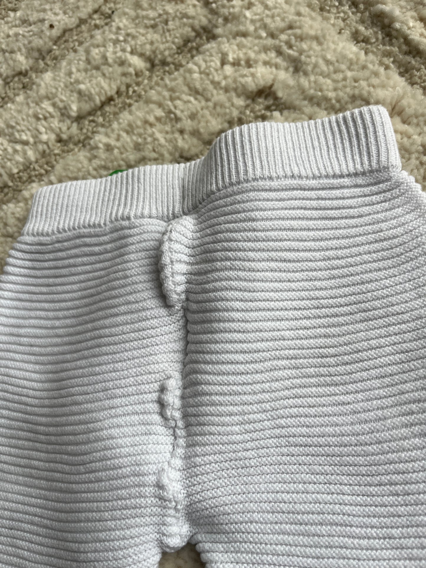Legging côtelé blanc avec motif lapin Grain de Blé - 1 mois