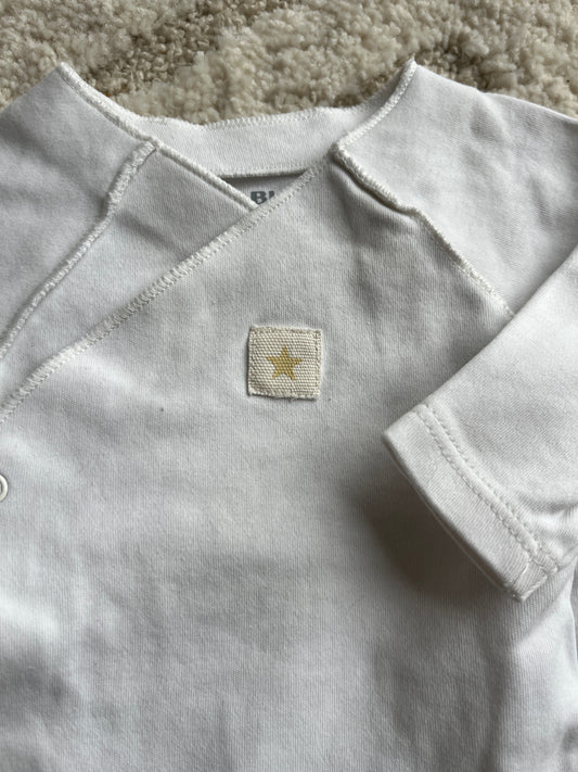 Body à manches longues blanc asymétrique avec étoile - 3 mois
