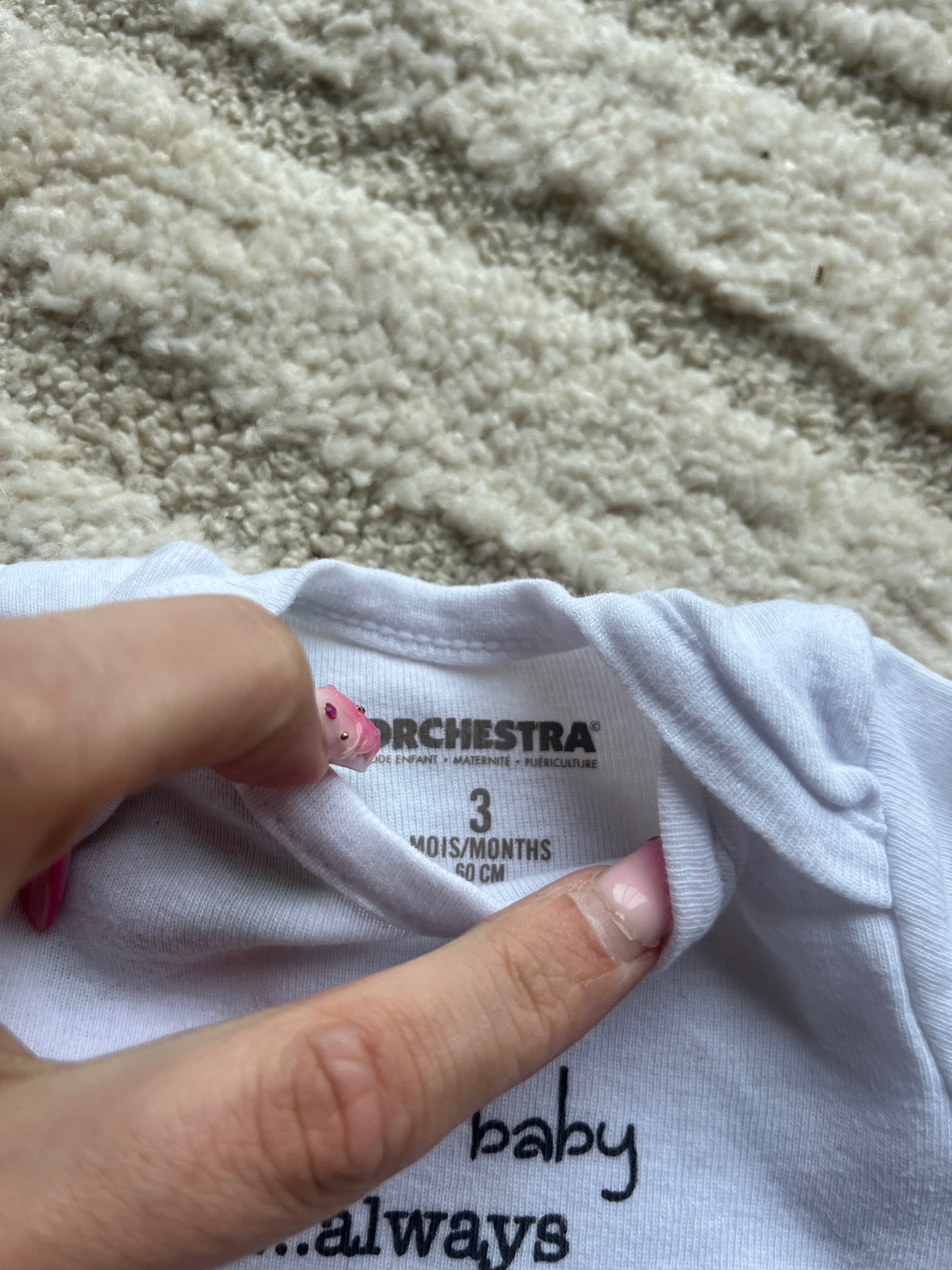 Body à manches courtes blanc « perfect baby always » - 3 mois
