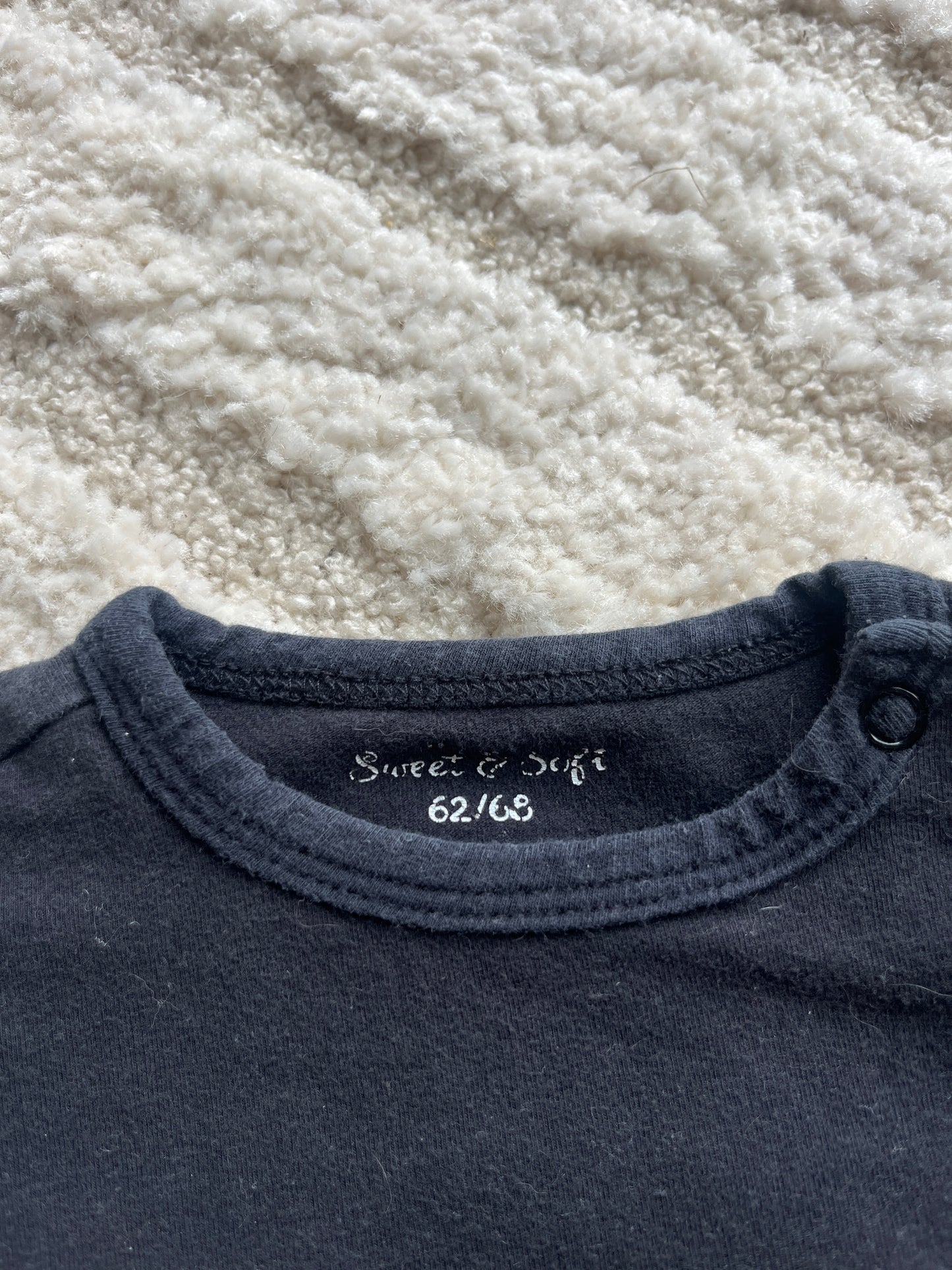 Body à manches courtes noir Sweet & Soft - 3/6 mois