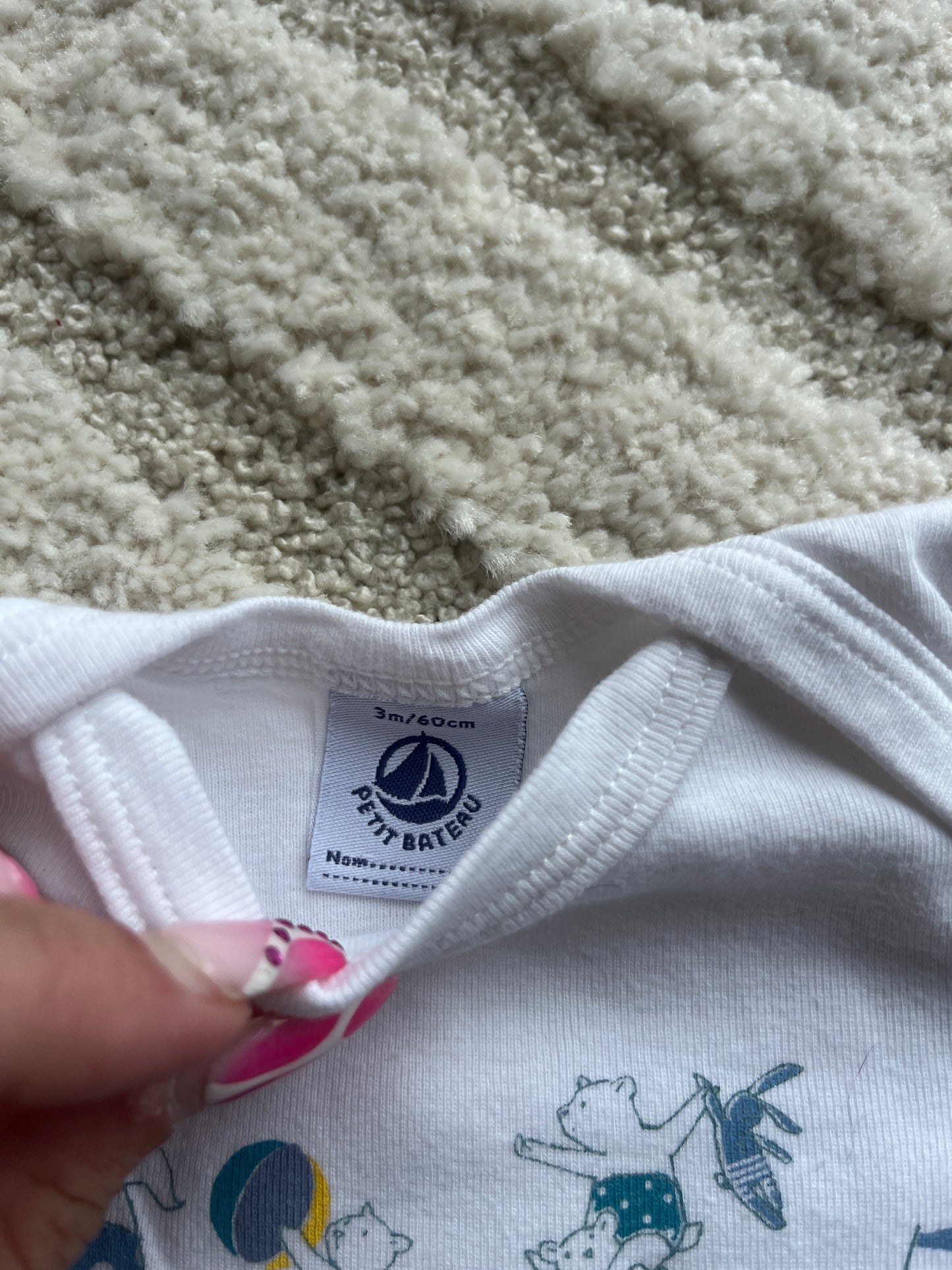 Body à manches longues blanc motifs oursons Petit Bateau - 3 mois