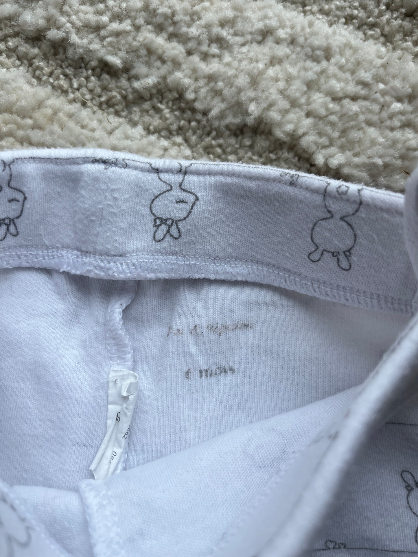 Legging blanc motifs lapins Pat & Ripaton - 6 mois