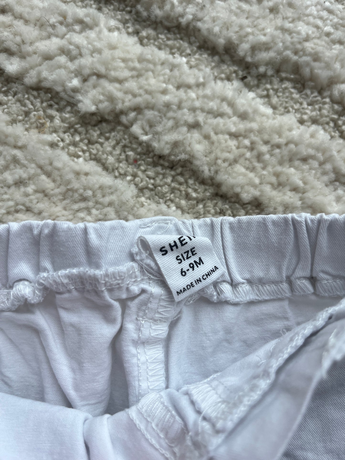 Pantalon léger blanc avec poches - 6/9 mois