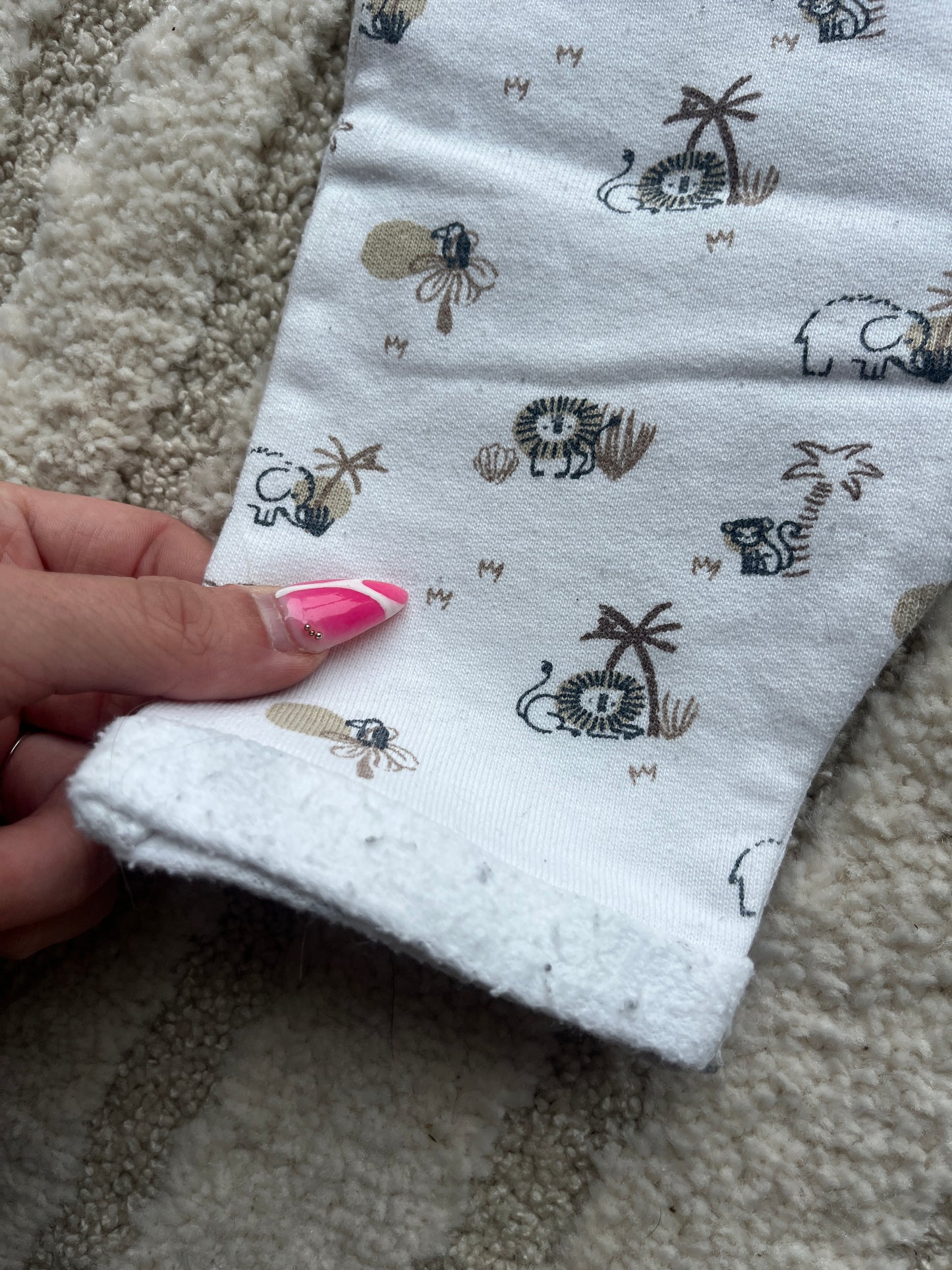 Pantalon chill blanc avec motifs animaux molletonné à l’intérieur Vertbaudet - 6 mois