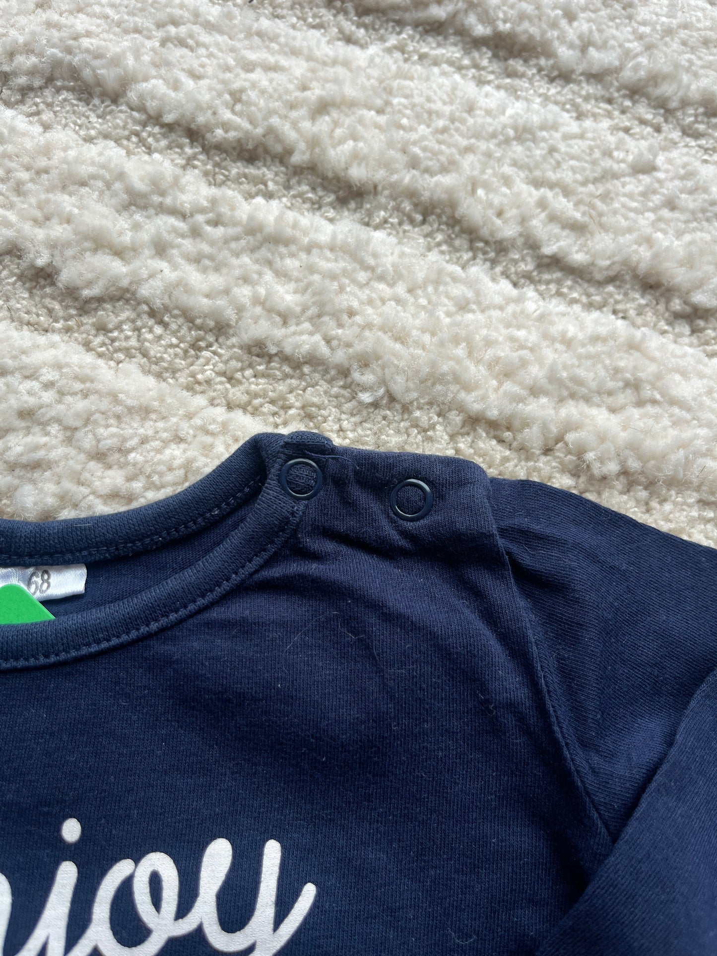 T-shirt à manches longues bleu marine « enjoy your day » - 6 mois