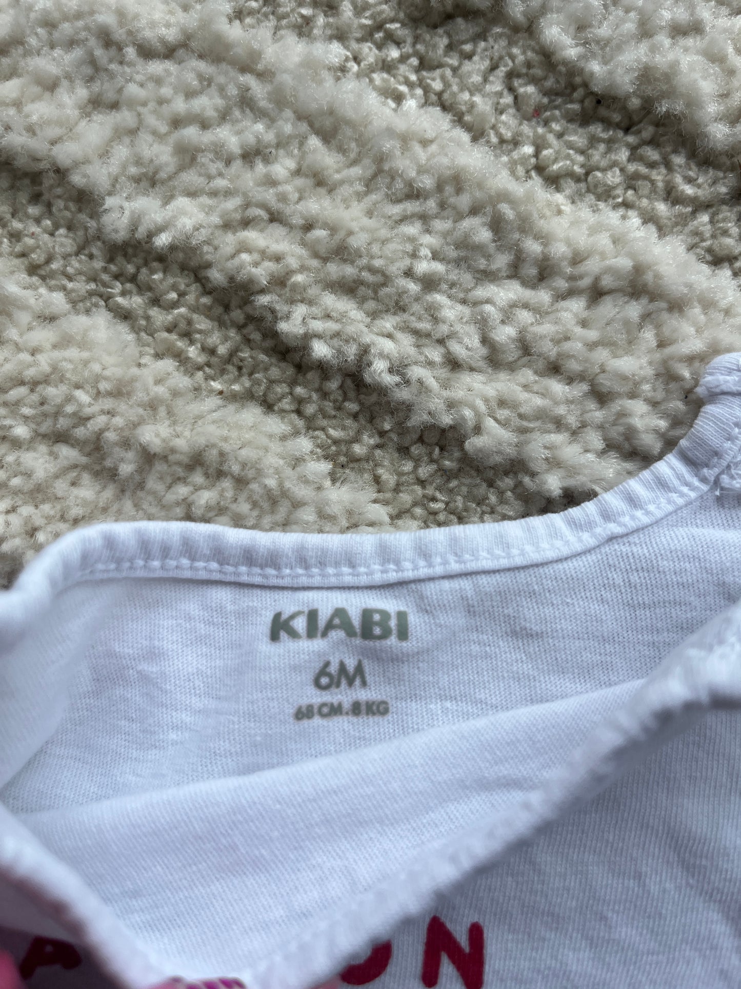 T-shirt à manches courtes blanc « passion bisous » - 6 mois
