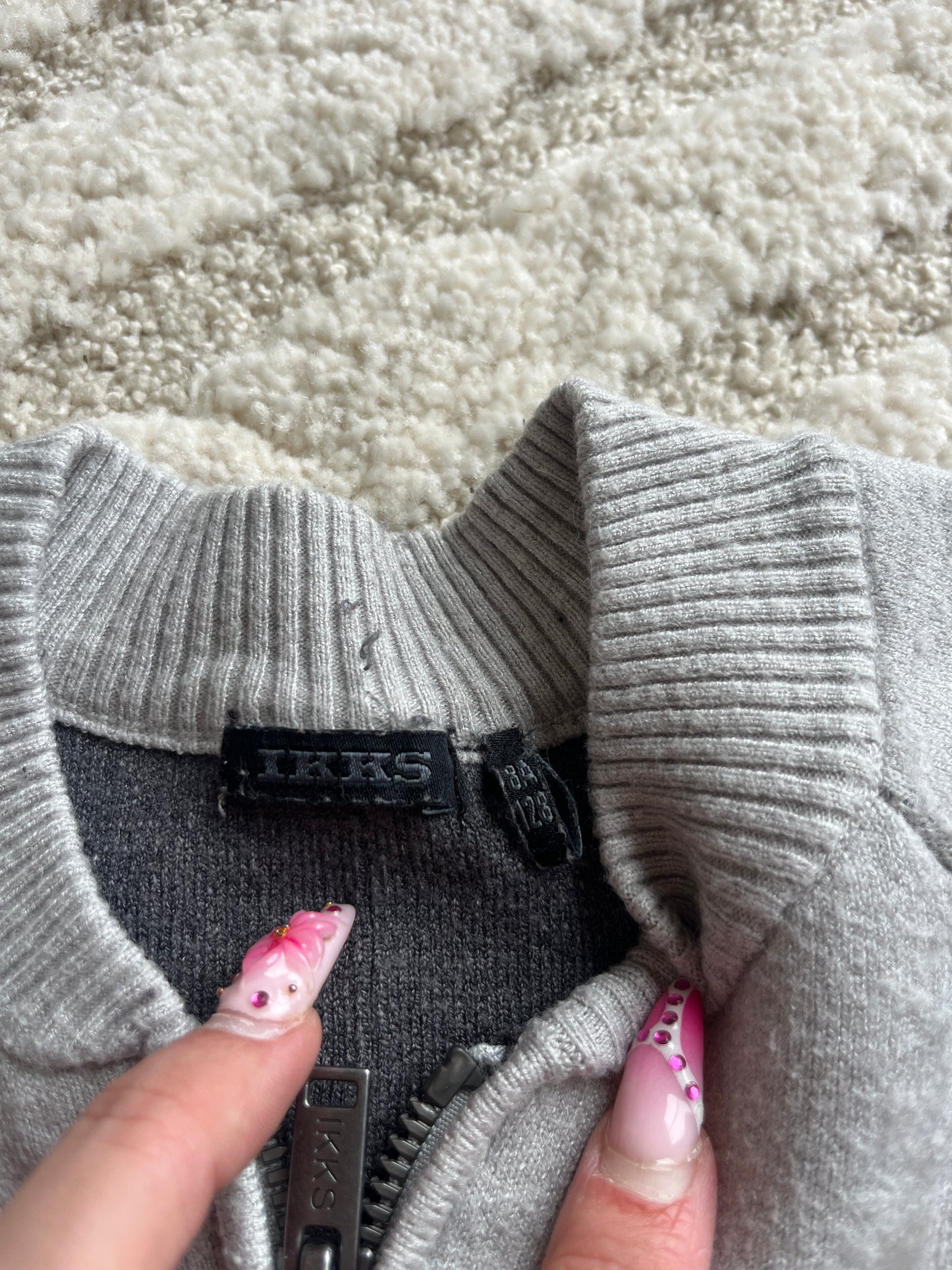 Gilet à manches longues gris à zip IKKS - 8 ans