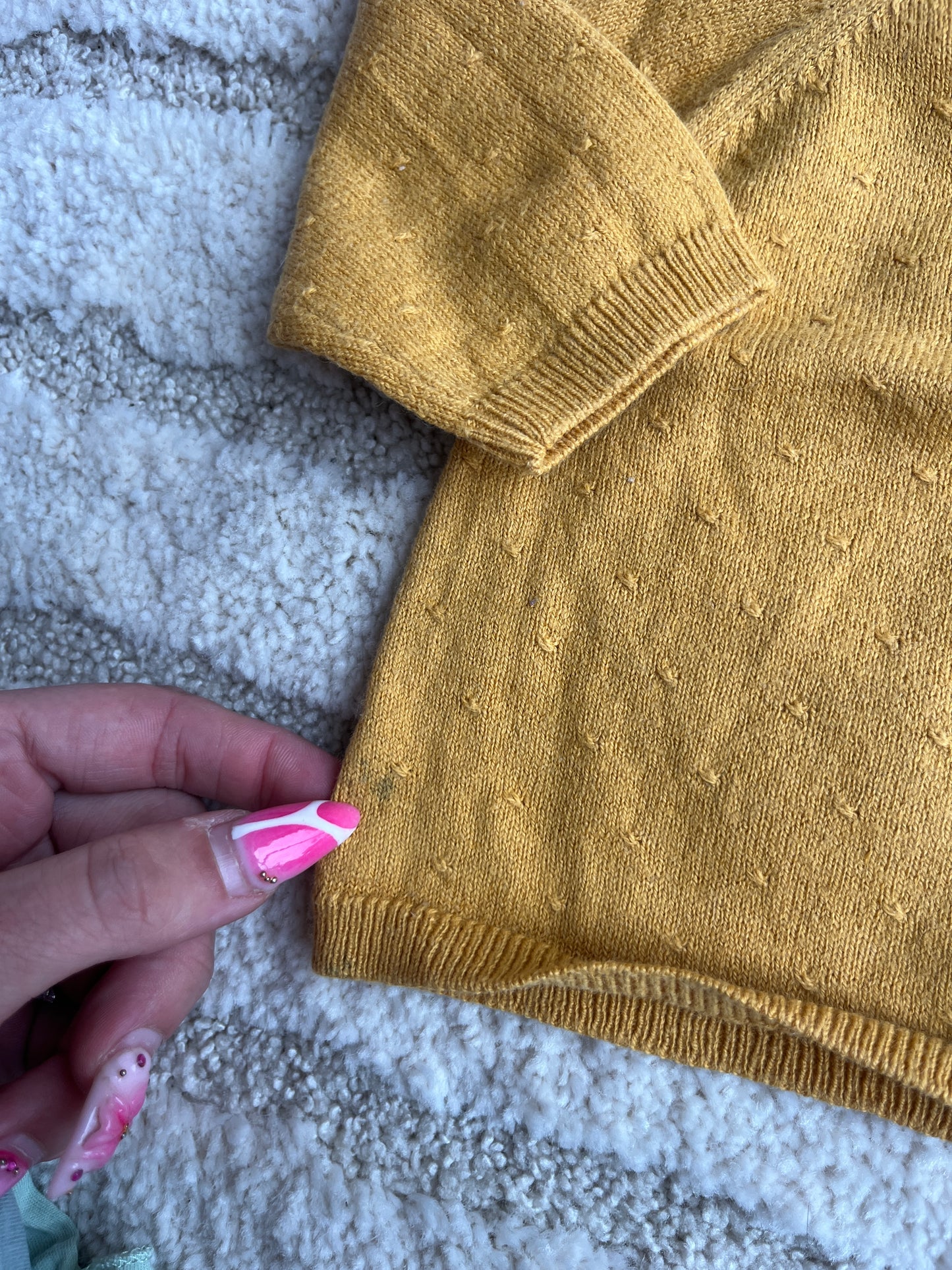 Cardigan à manches longues moutarde avec broderies Bout’chou - 3 mois