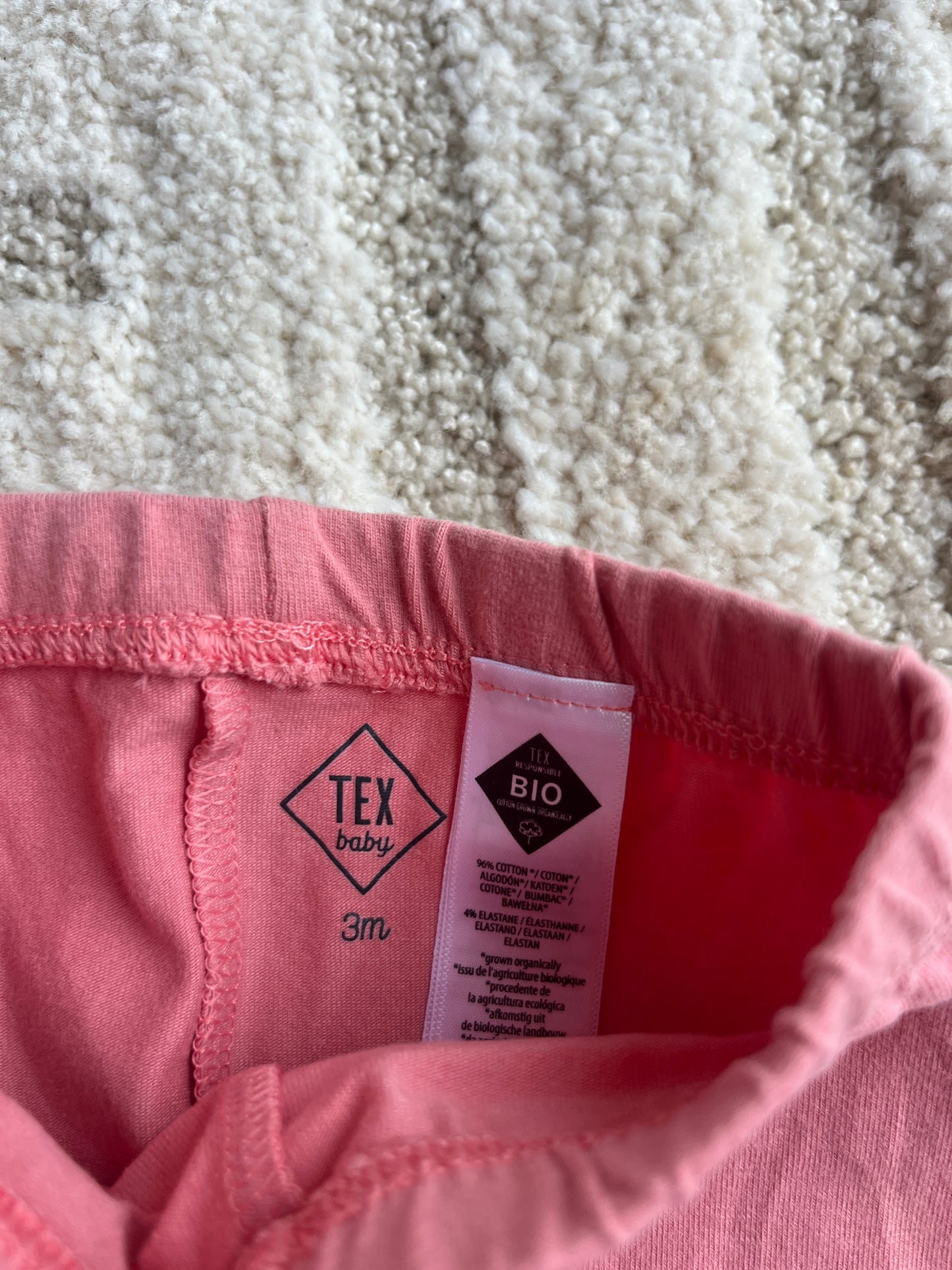Legging en jersey rose Tex Bio - 3 mois