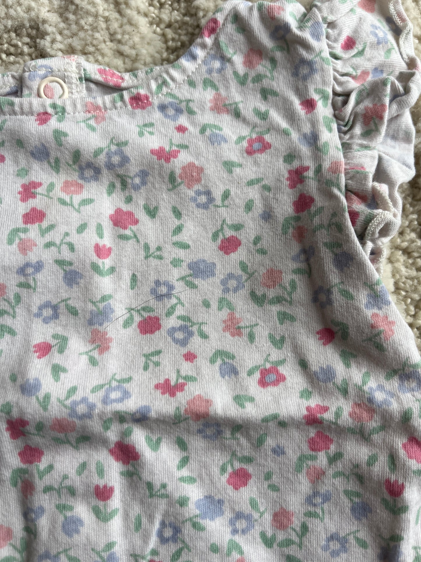 T-shirt à manches courtes volantées fleuri - 3 mois