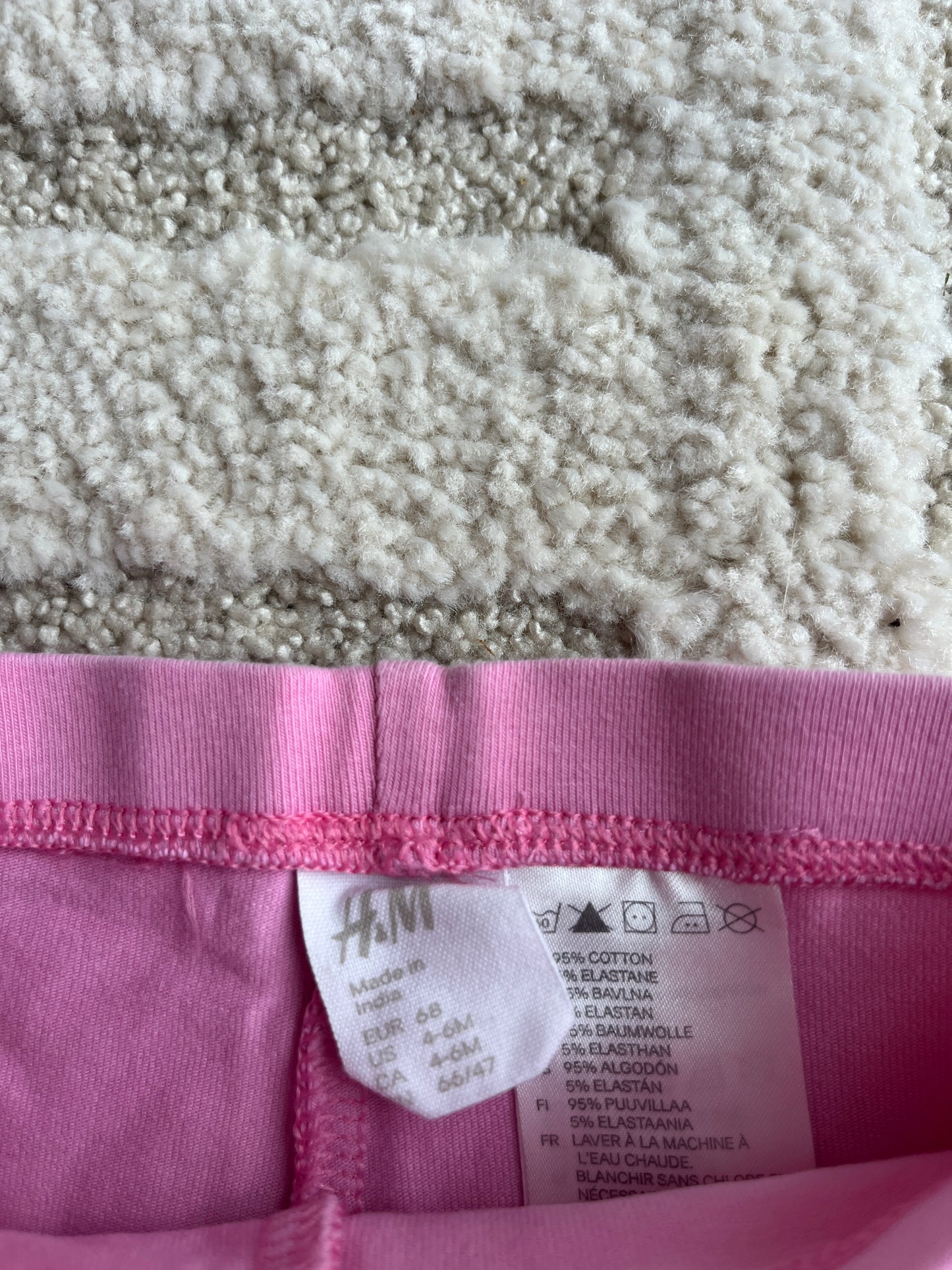 Legging en jersey rose avec nœuds aux ourlets H&M - 68 cm