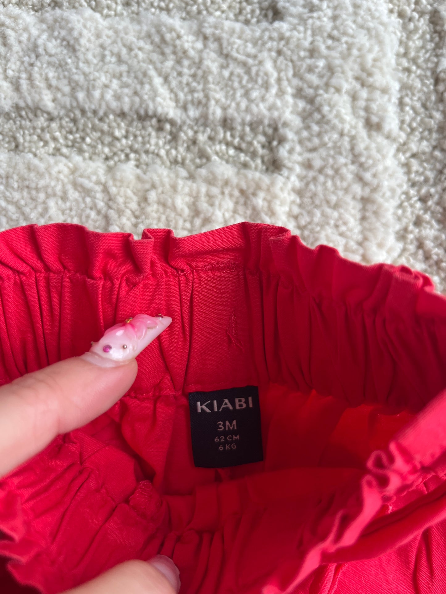 Short ceinturé rouge Kiabi - 3 mois