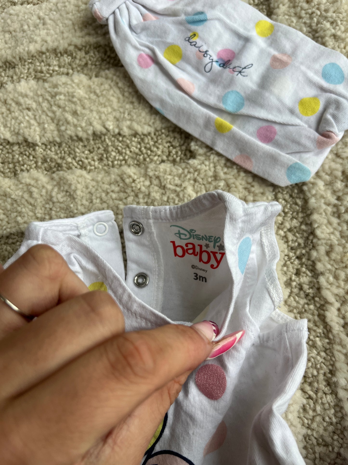Ensemble été débardeur + short + bandeau Daisy Duck - 3 mois