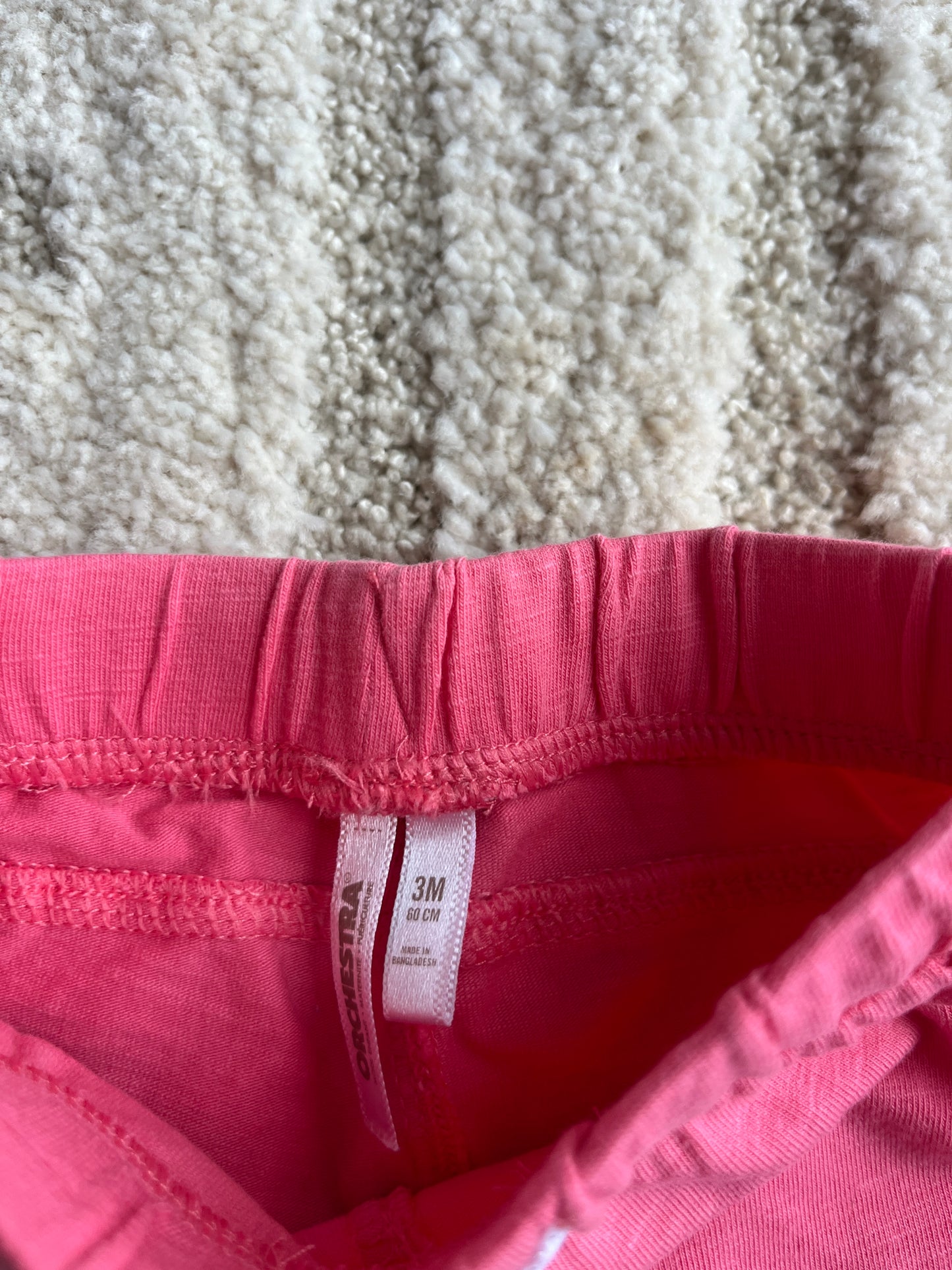 Short rose en jersey avec ourlets cousus - 3 mois