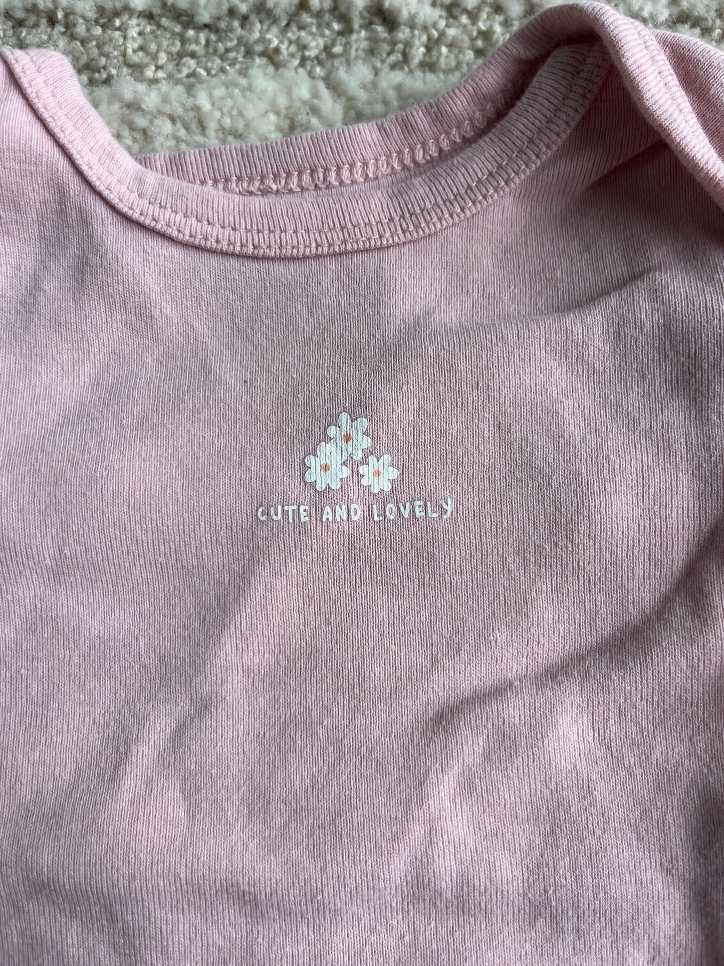 Body à manches courtes rose « cute and Lovely » - 6 mois