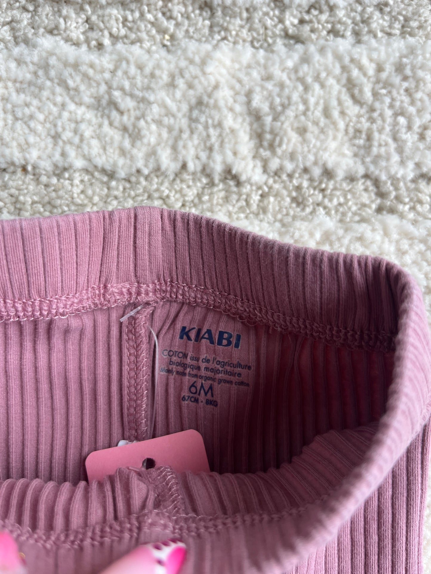 Legging côtelé prune Kiabi - 6 mois