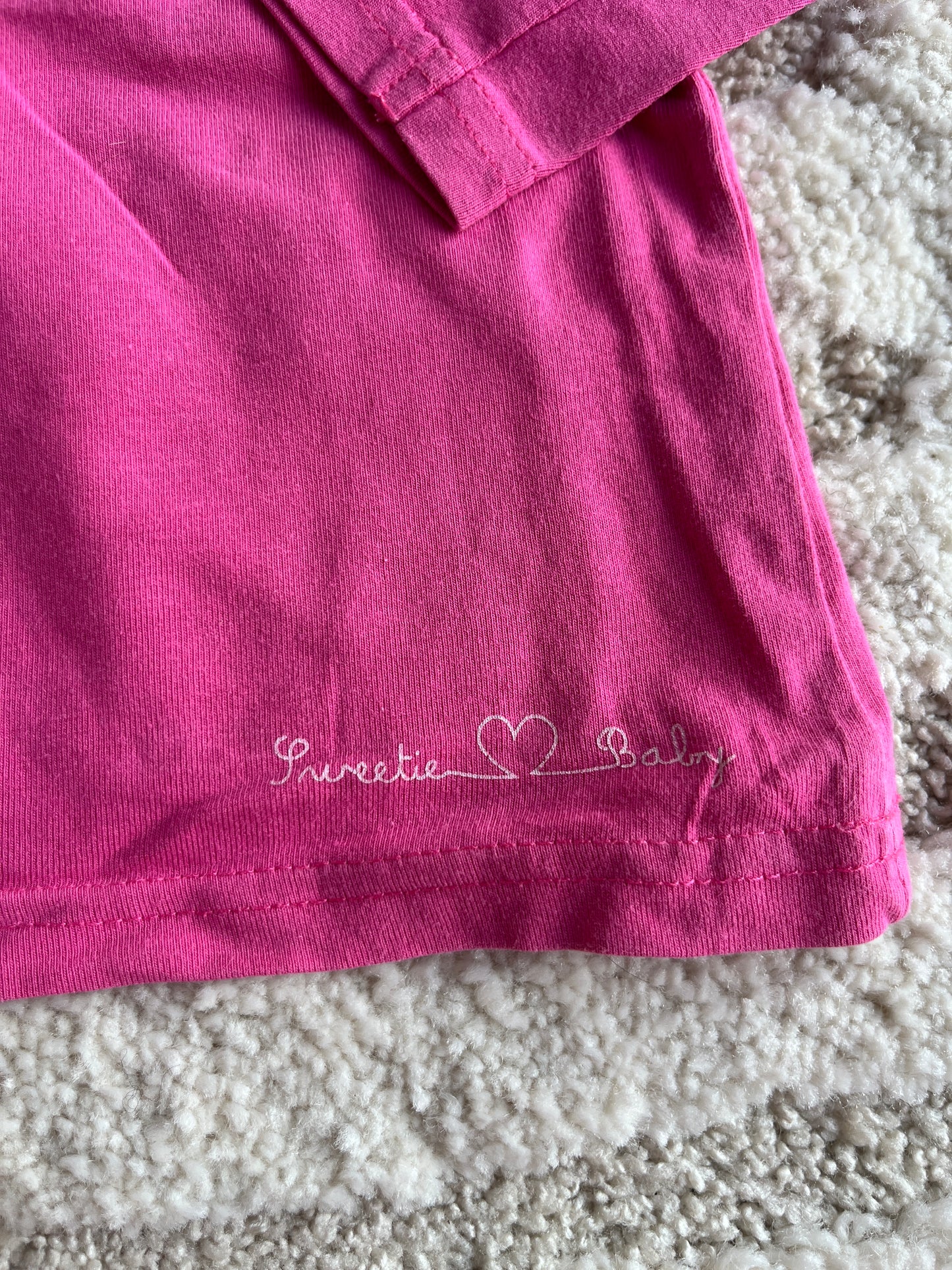 T-shirt à manches longues rose « sweetie baby » - 18 mois