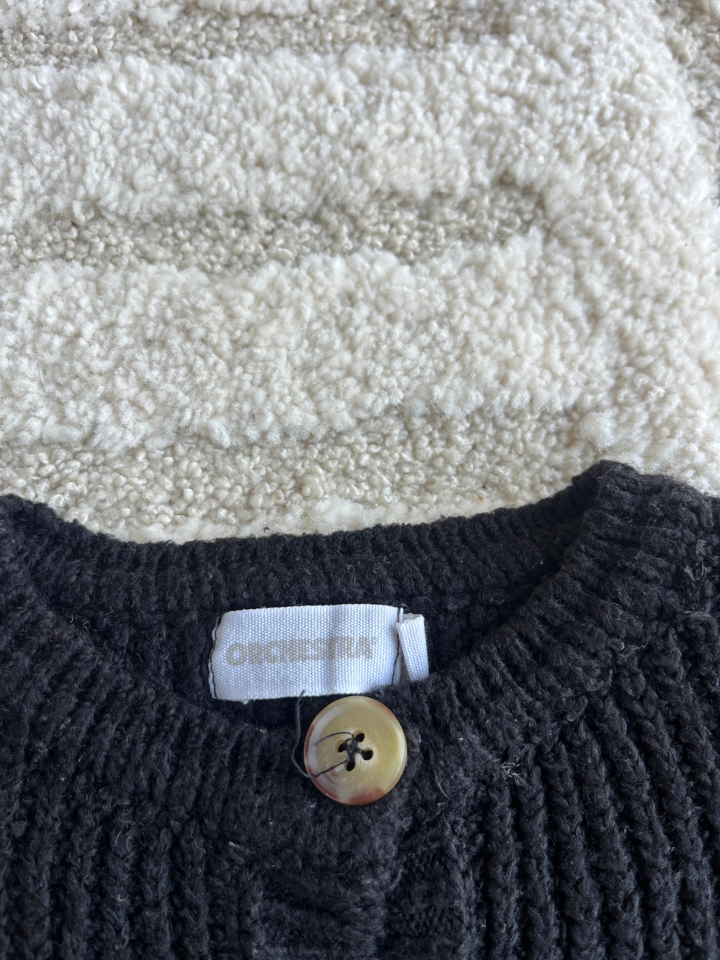 Cardigan en maille à manches longues noire Orchestra - 36 mois