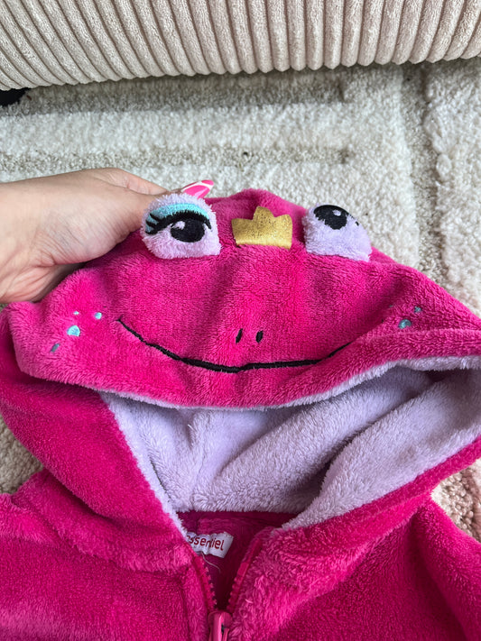 Surpyjama en velours grenouille fuchsia - 3 ans