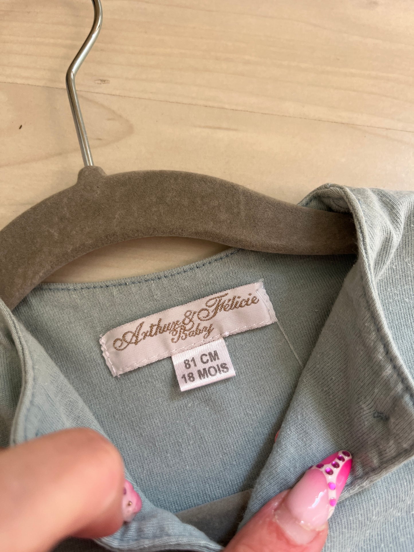 Veste à manches longues vert sauge Arthur & Felicie - 18 mois