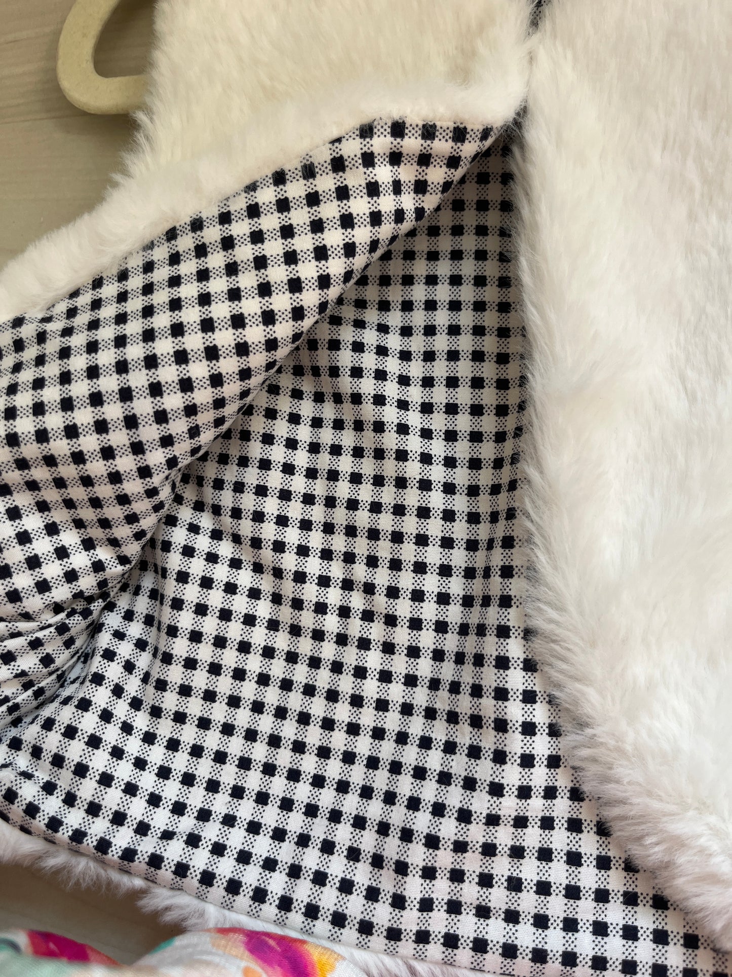 Gilet sans manches blanc intérieur à carreaux - 18 mois