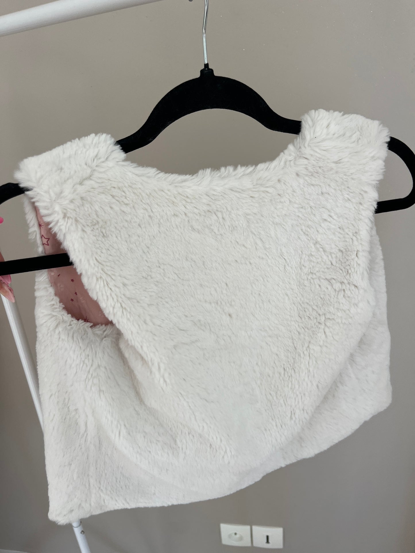 Gilet sans manches blanc moumoute - 8 ans