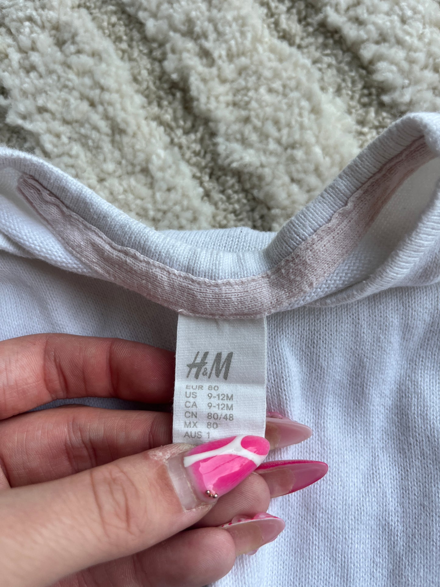 Gilet à manches longues blanc H&M - 80 cm