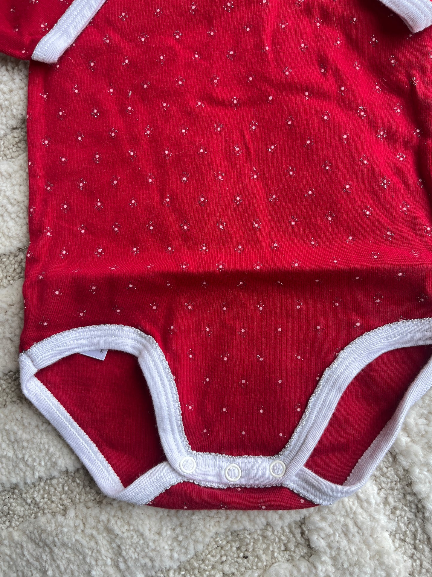 Body à manches longues rouge et blanc Petit Bateau - 24 mois