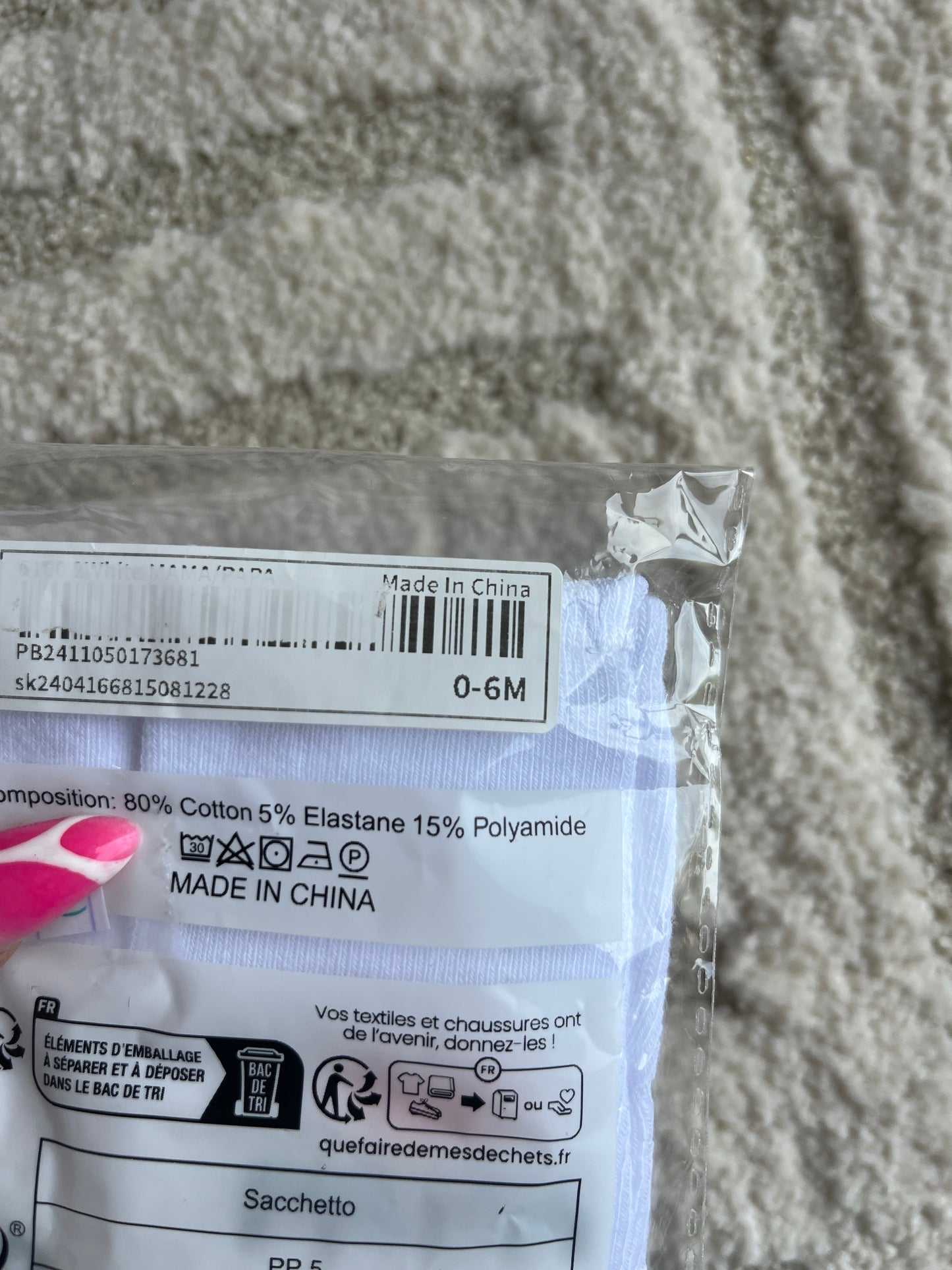 Lot 2 paires de chaussettes « papa » et « mama » NEUF - 0/6 mois