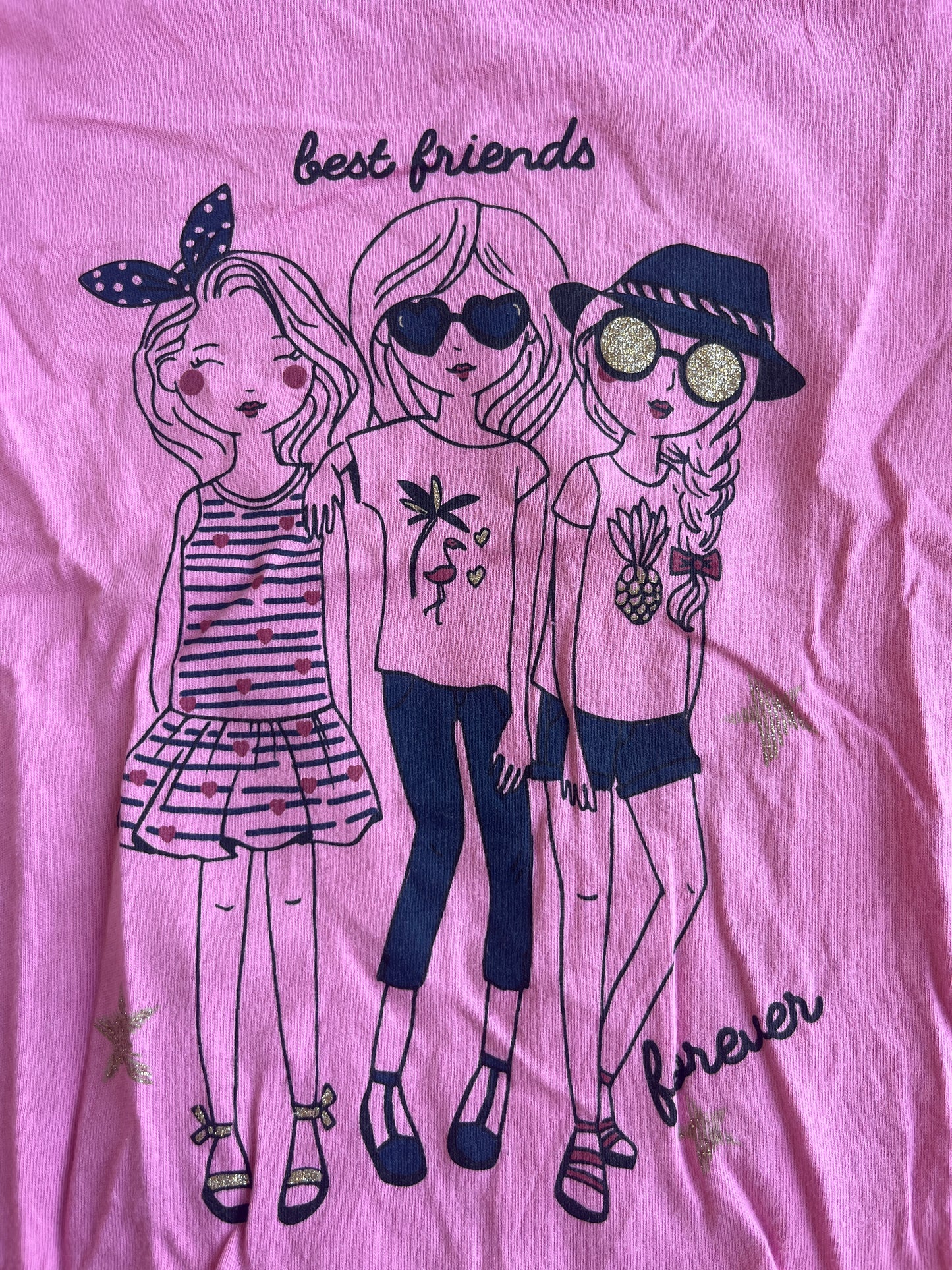 T-shirt à manches courtes rose « Best Friends forever » - 6 ans