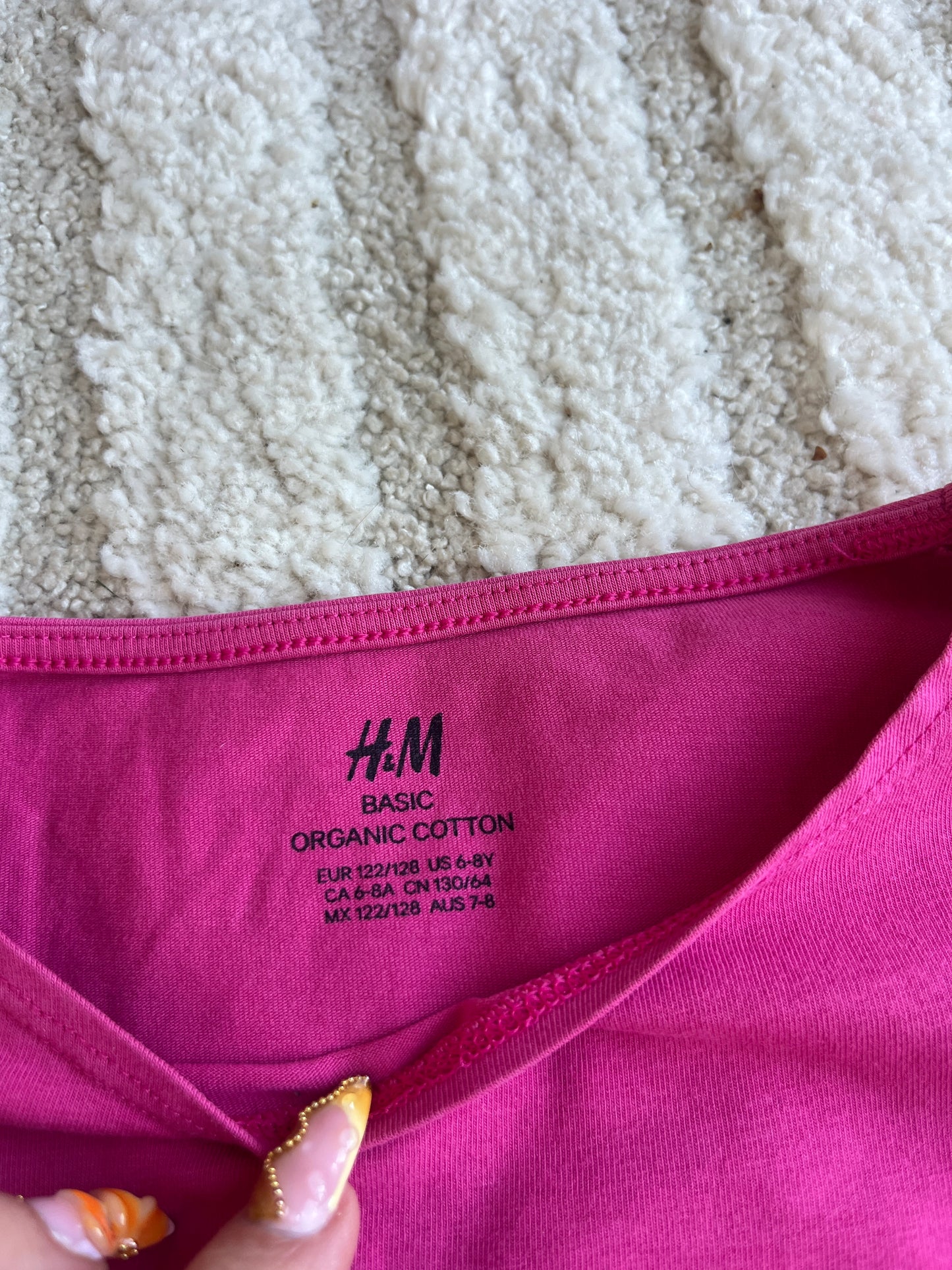 T-shirt à manches longues en jersey fuchsia H&M - 122/128 cm