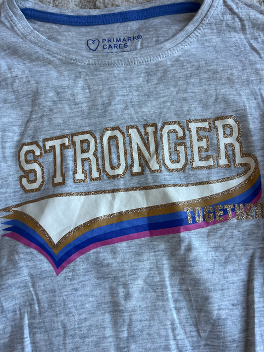 T-shirt à manches longues gris « stronger » - 7/8 ans (128 cm)