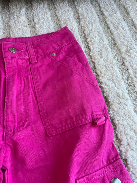 Jean large type cargo fuchsia - 7/8 ans (128 cm)