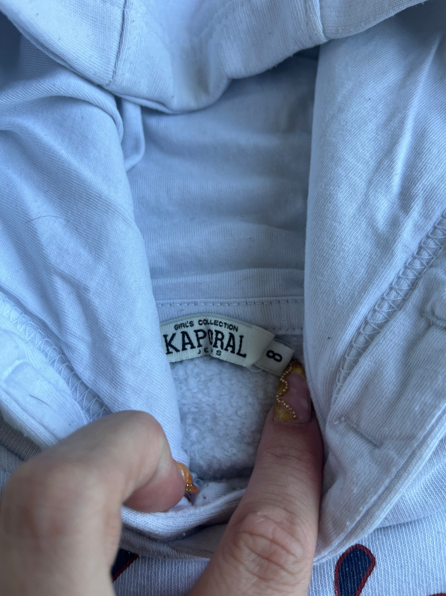 Sweat à capuche et manches longues blanc Kaporal - 8 ans