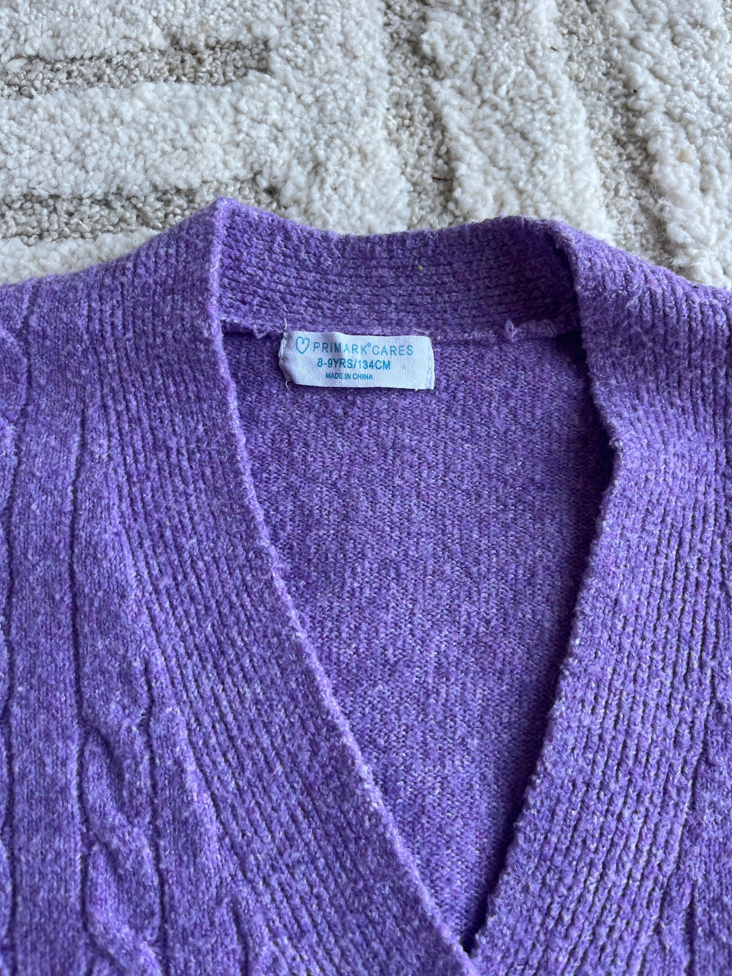Cardigan en maille violet - 8/9 ans (134 cm)