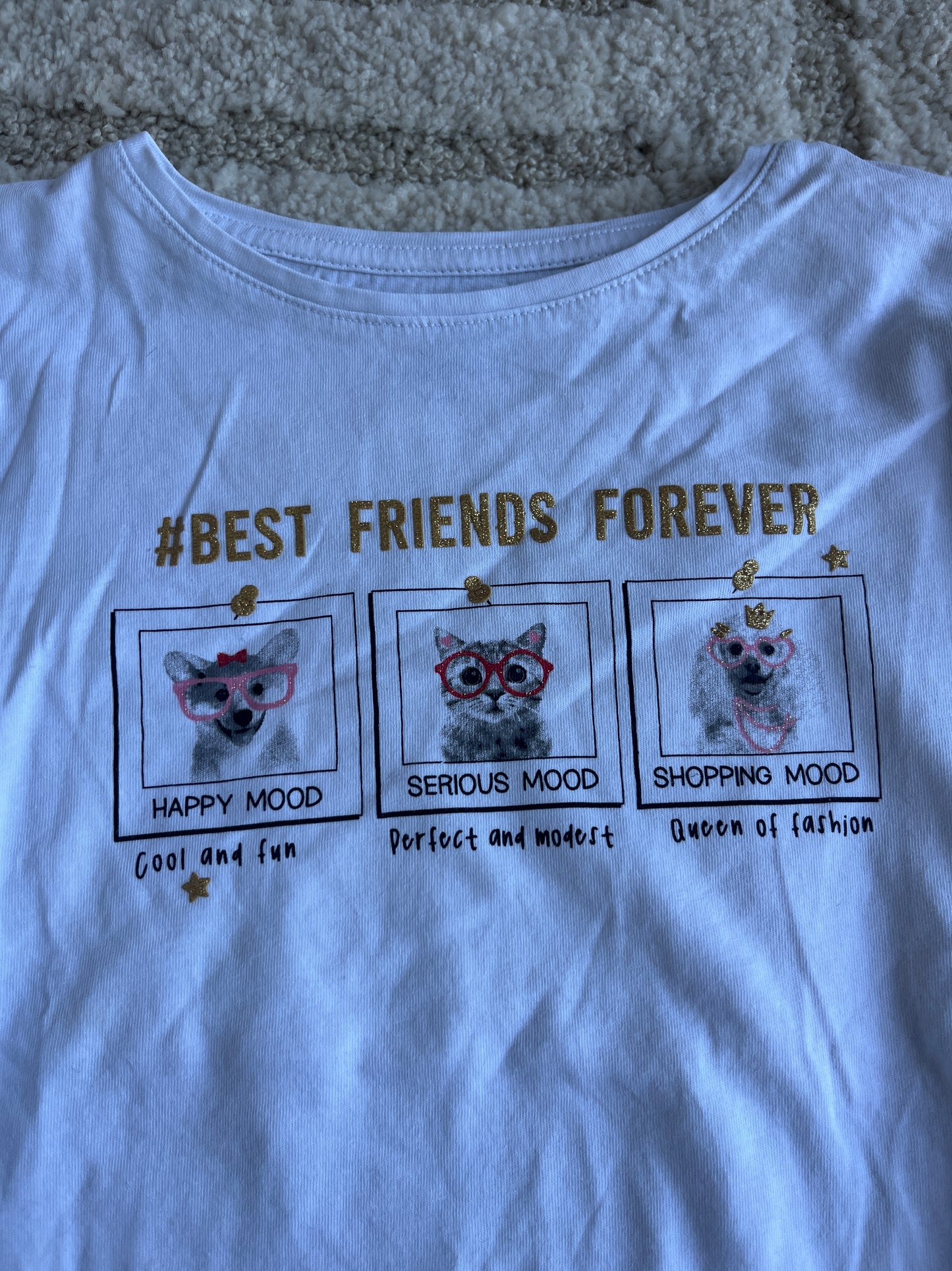 T-shirt à manches longues blancs motifs photos « best Friends forever » - 8 ans