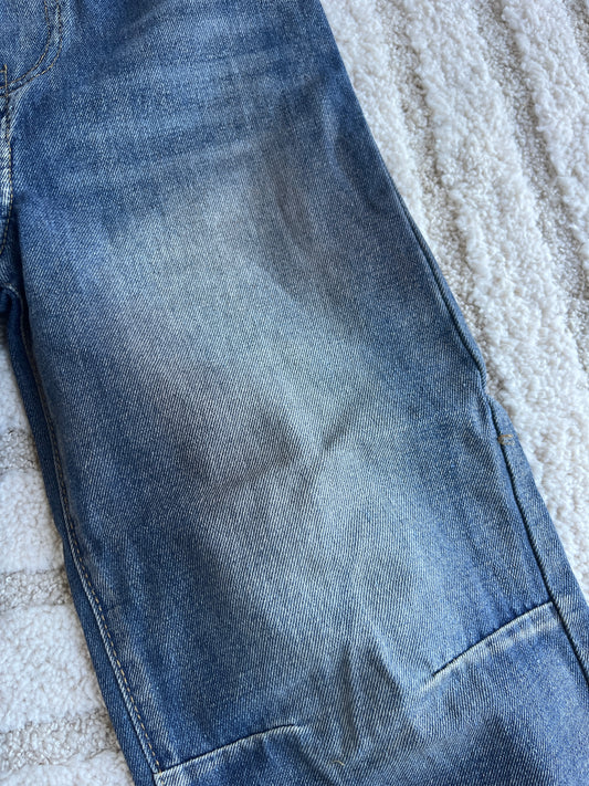 Jean large effet délavé/sale avec coutures apparentes - 6 ans
