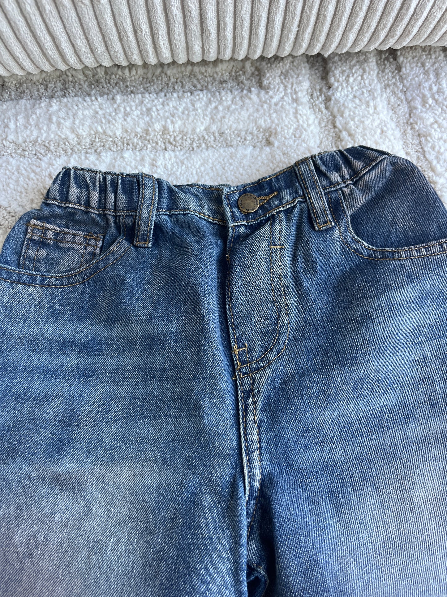 Jean large effet délavé/sale avec coutures apparentes - 6 ans