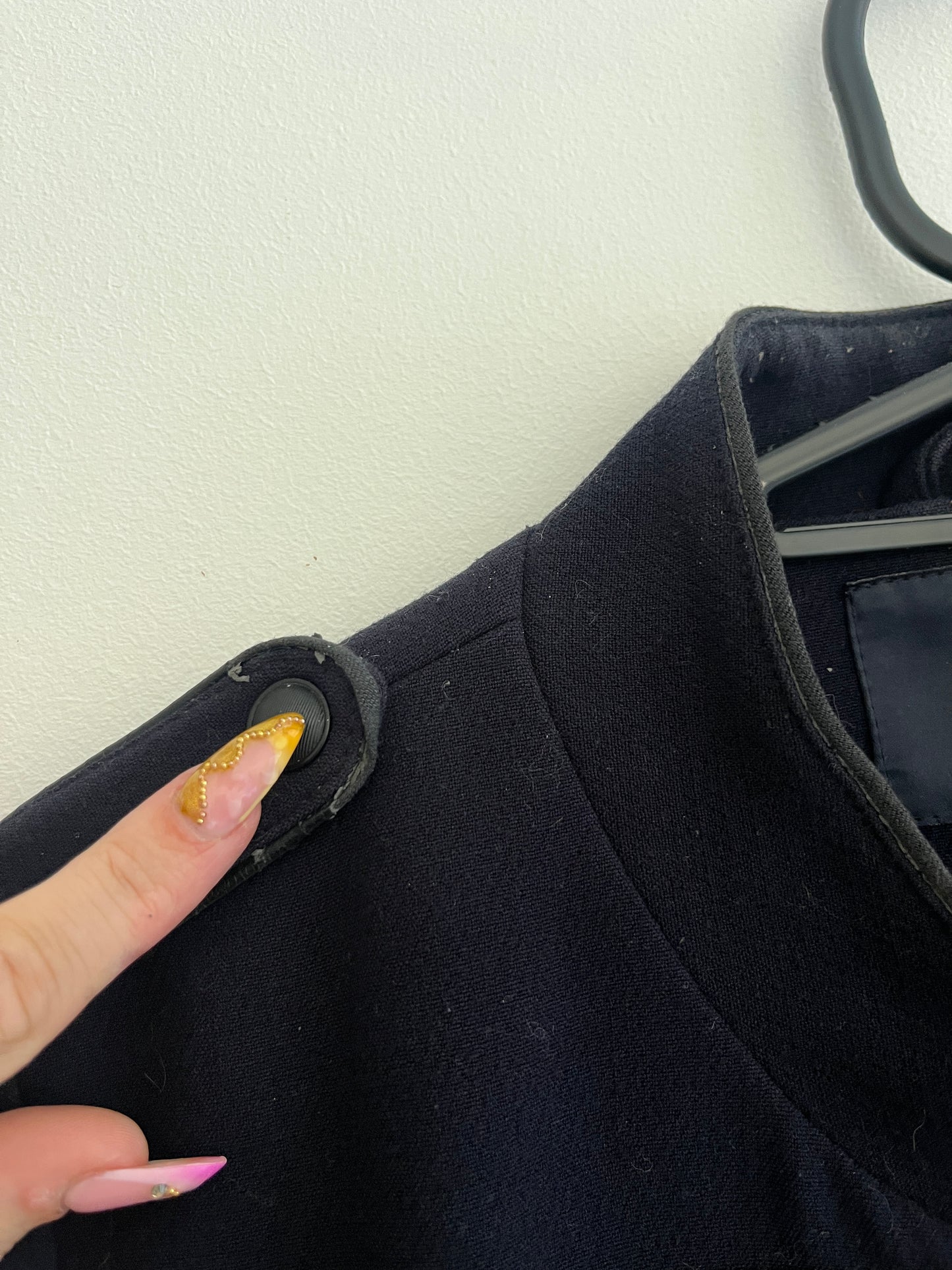 Manteau type « pilote » bleu marine avec détails en simili cuir Bonobo - M