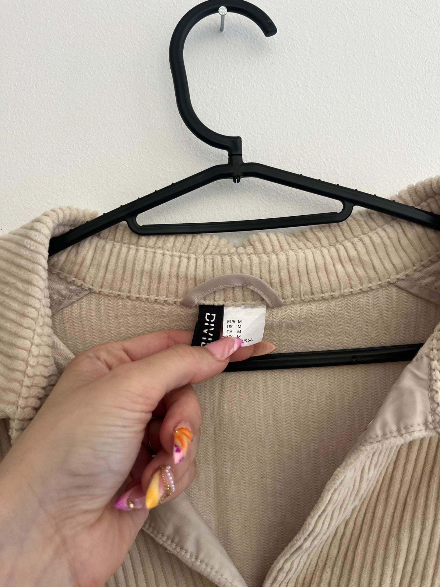 Surchemise à manches longues en velours côtelé beige H&M - 38