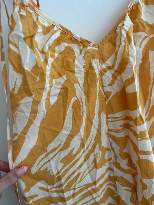 Robe légère à bretelles motif zèbre orange et blanc H&M - 36