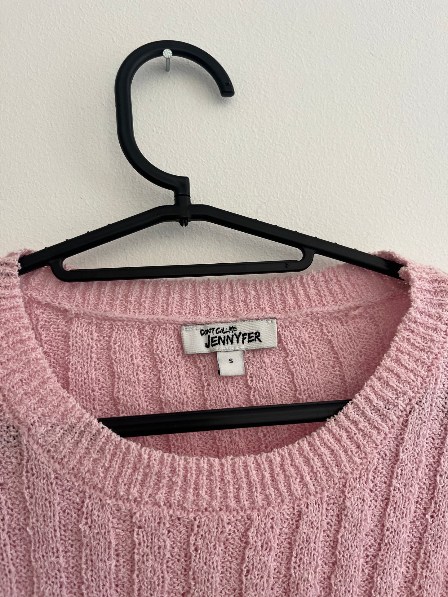 T-shirt en maille rose côtelé à manches longues Jennyfer - S