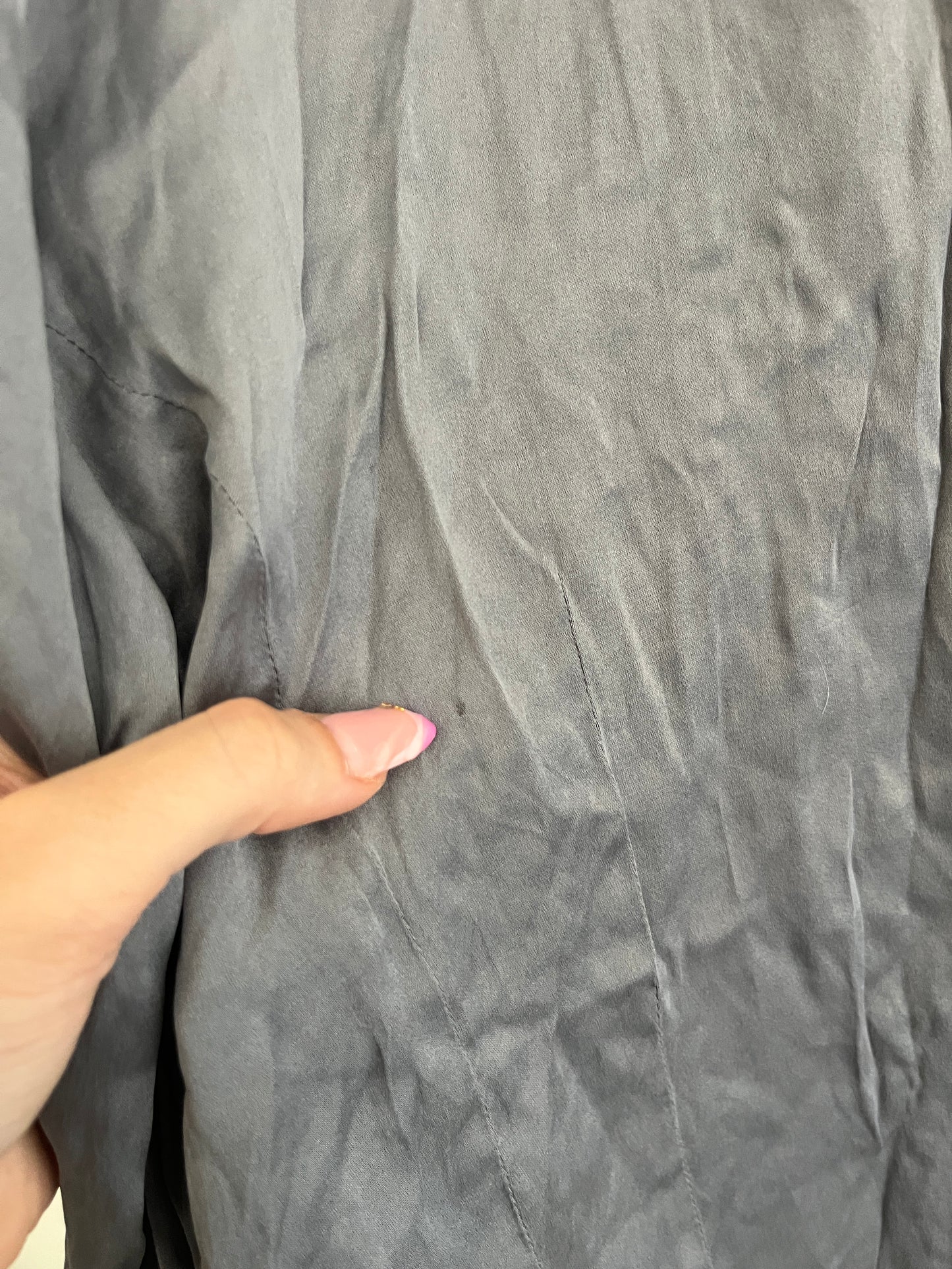 Chemise à manches longues grise en soie Maison 123 - S